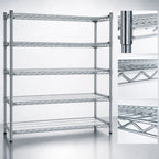 Thumbnail image #3 for Eagle Group A5-74-2172C 5-Tier 72"W x 21"D x 74"H Chrome-Plated Wire Add-On Shelving Unit