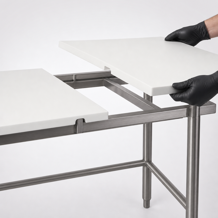 Product image #3 for Eagle Group CT2436S 36" x 24" Poly Top Cutting Table with Stainless Steel Tubular Base