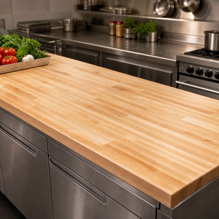 Product image #3 for John Boos Boos Block 120 x 36-Inch Blended Edge Grain Northern Hard Rock Maple Kitchen Countertop, Oil Finish