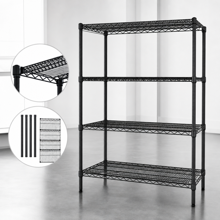 Product image #3 for Quantum 60-Inch Wide x 24-Inch Deep x 74-Inch High Wire Shelving Starter Kit