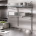 Thumbnail image #3 for Quantum Wall-Mount Cantilever Double Shelf Wire Shelving Unit, 36 x 18 Inches, Chrome-Plated