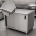 Thumbnail image #3 for Advance Tabco Special Value Series Economy Enclosed Work Table with Sliding Door Cabinet Base, 60 x 30 Inch, 16 Gauge 304 Stainless Steel Top