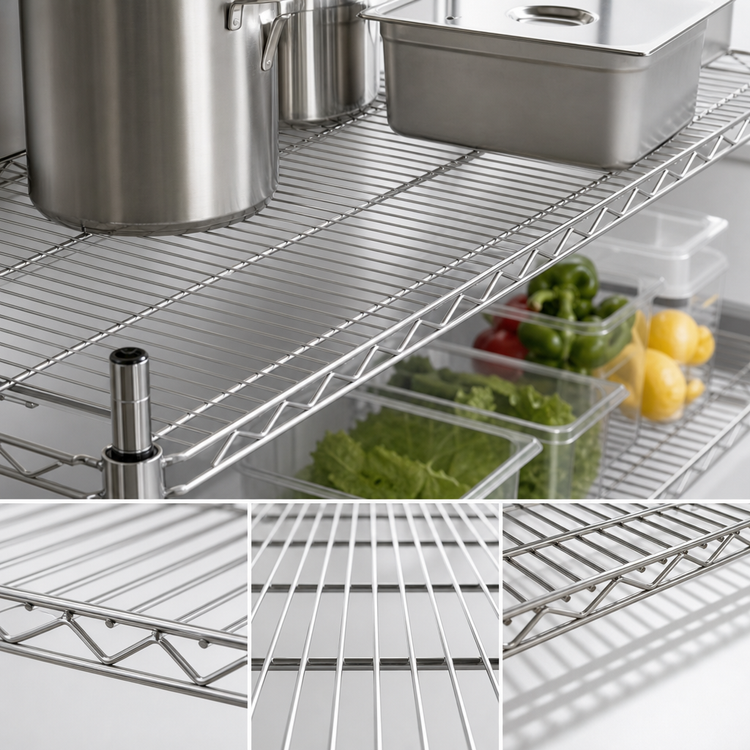 Product image #3 for Metro Super Erecta 72 Inches x 24 Inches Type 304 Stainless Steel Wire Shelf