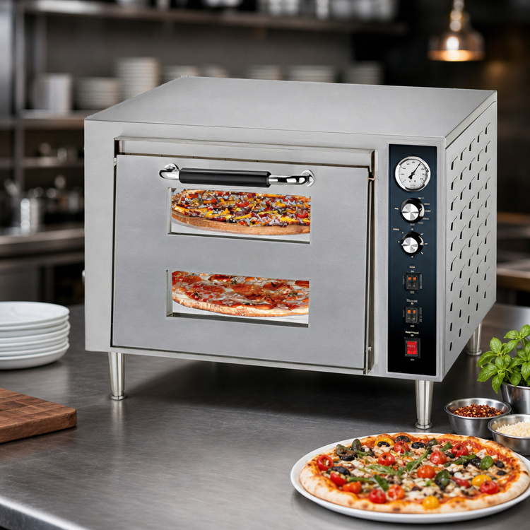 Product image #3 for Waring Commercial WPO700 Double-Deck Electric Countertop Pizza Oven, Single Door, 18-Inch Ceramic Decks