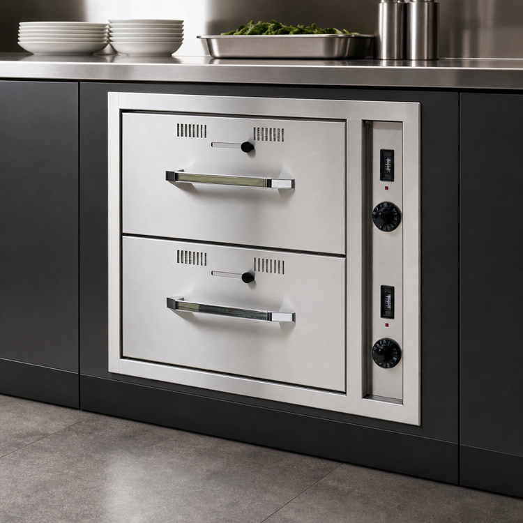 Product image #3 for RedHots Built-In 2-Drawer Warming Drawer, Stainless Steel, 240V