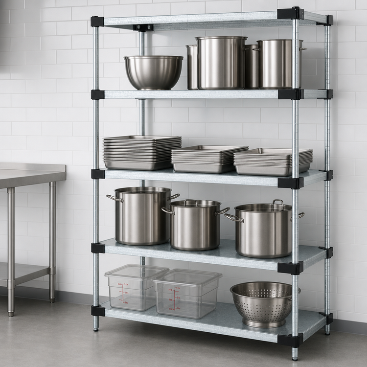 Product image #3 for Quantum Solid Shelving Starter Kit, 60-Inch Wide x 18-Inch Deep x 74-Inch High, 4 Solid Shelves