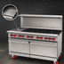 Thumbnail image #3 for American Range 60-Inch Commercial Gas Restaurant Range with 12-Inch Griddle, 8 Open Burners, and 2 Standard Ovens