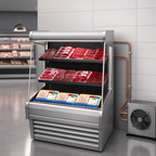 Thumbnail image #3 for Howard-McCray Ovation Series R-OM30E-6L-S-LED 75-Inch Meat Open Merchandiser, Remote, Stainless Steel, LED, 2 Slanted Shelves