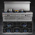 Thumbnail image #3 for Southbend Ultimate 60-Inch Gas Restaurant Range with 5 Burners, 24-Inch Raised Griddle/Broiler, 2 Cabinets and Backriser Shelf
