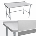 Thumbnail image #3 for John Boos Stallion ST4R1.5-24108GBK 108-Inch x 24-Inch Stainless Steel Underbar Work Table, 14-Gauge 300-Series Top, Galvanized Open Base