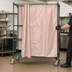 Thumbnail image #3 for Quantum 3-Shelf Mobile Privacy Storage Cart with Curtains, 60 x 18 x 80, Green Epoxy Finish