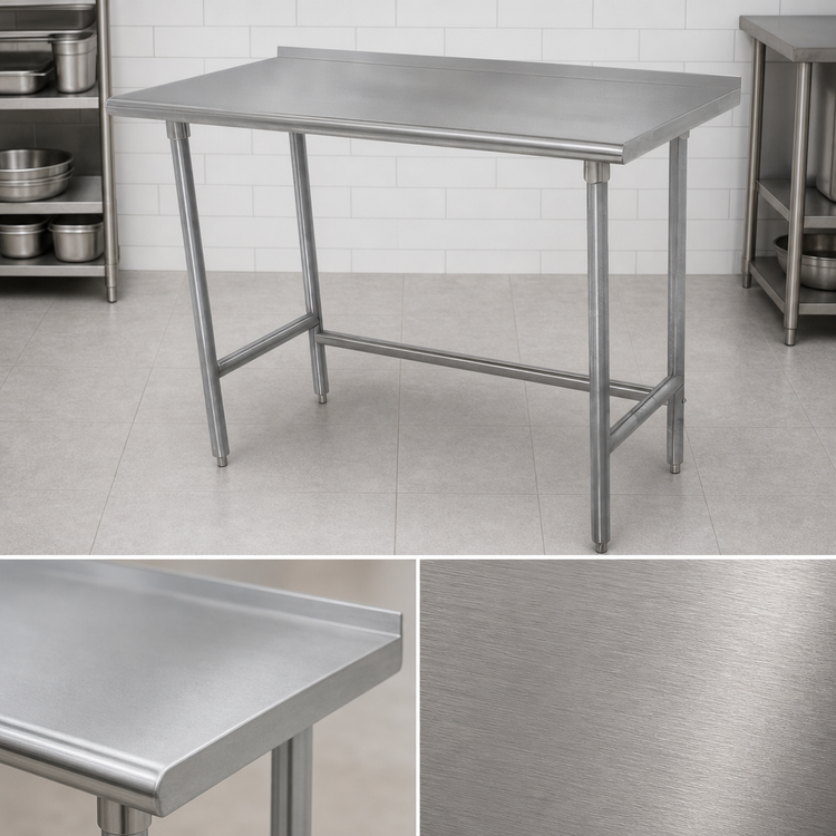 Product image #3 for Advance Tabco 30" x 30" Stainless Steel Corner Work Table with 1-1/2" Rear Splash