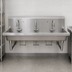 Thumbnail image #3 for BK Resources 72-Inch Three-Station Wall-Mounted 304 Stainless Steel Hand Wash Sink with Knee Valve Bracket