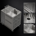 Thumbnail image #3 for Perlick Signature Series Mobile Bar Refrigerated Cabinet with 2 Drawers, Drainboard Top, 7.4 Cu. Ft.