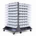 Thumbnail image #3 for Quantum Mobile Double-Sided Louvered Bin Rack with 120 Clear Bins, 36 x 25 x 72 Inches, 1200 lb Capacity