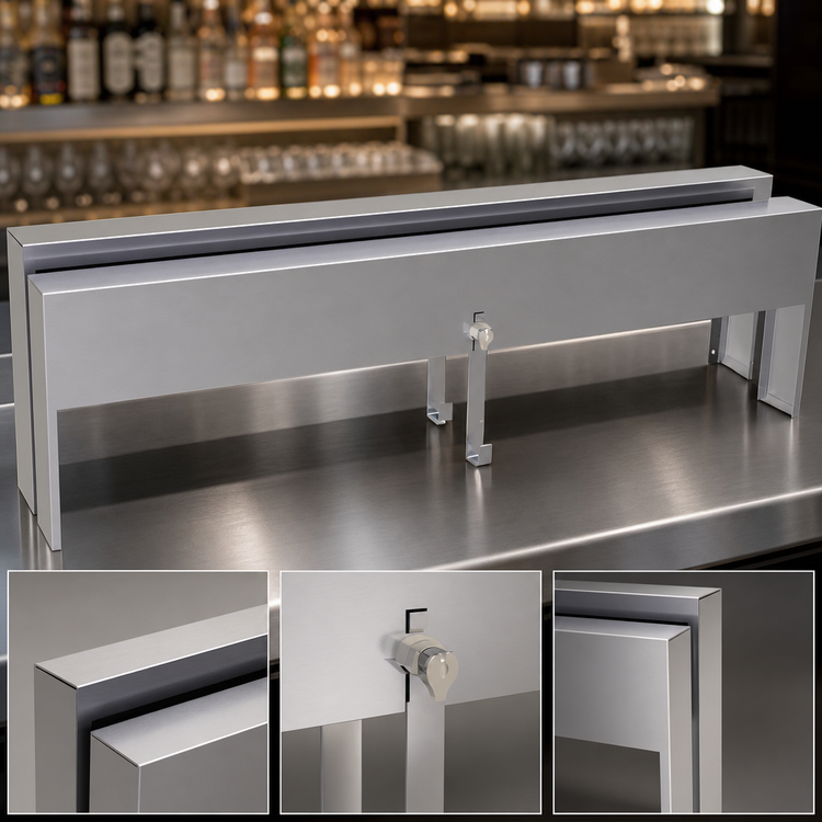 Product image #3 for Glastender DSRC-43 43-Inch Double Speed Rail Locking Cover, Stainless Steel