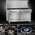 Thumbnail image #3 for Southbend Ultimate 60-Inch Gas Restaurant Range with 8 Open Burners, Standard Oven, Cabinet Base, and Backriser with Hi-Shelf