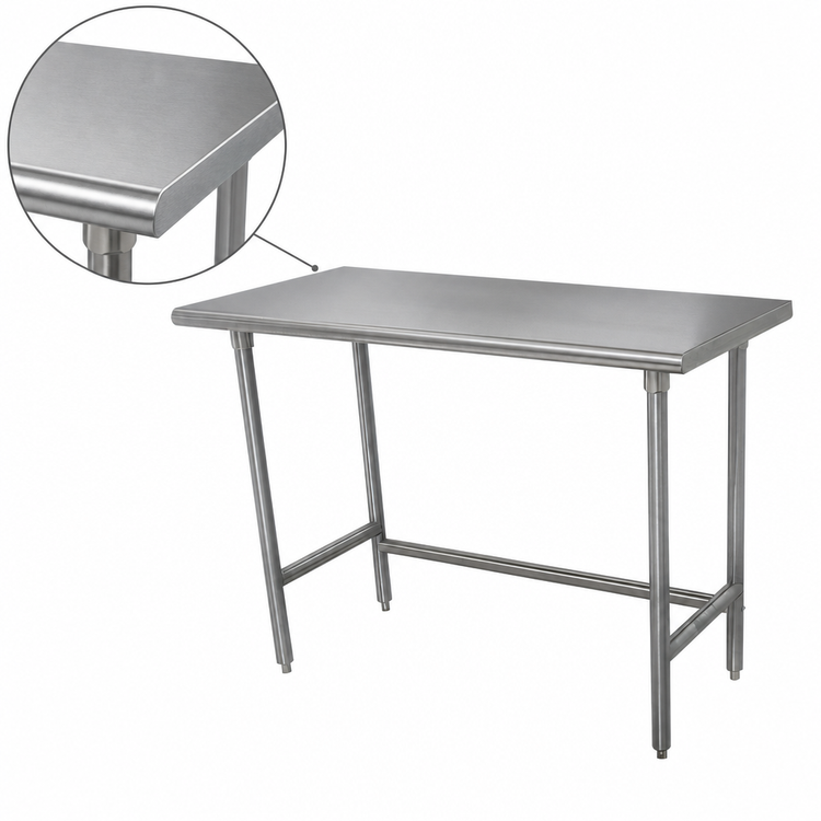 Product image #3 for Advance Tabco Special Value Series 60-Inch x 30-Inch Open Base Work Table with 304 Stainless Steel Top