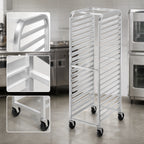 Thumbnail image #3 for Channel Manufacturing 416AC 18-Pan Aluminum Side-Load Bun Pan Rack with 5-Inch Casters, 3-Inch Spacing, 28.5W x 18D x 64H