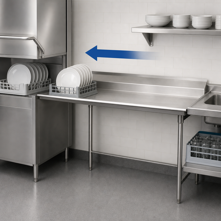 Product image #3 for Eagle Group Spec-Master Straight Clean Dishtable, Right-to-Left Operation, 60 x 30 Inches, 14/304 Stainless Steel
