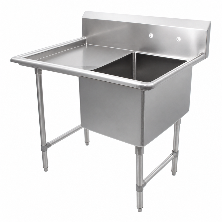 Product image #3 for John Boos B Series 1-Compartment Stainless Steel Sink with Left Drainboard and 10-Inch Backsplash