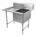 Thumbnail image #3 for John Boos B Series 1-Compartment Stainless Steel Sink with Left Drainboard and 10-Inch Backsplash