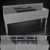 Thumbnail image #3 for Glastender 72-Inch Three-Compartment Underbar Sink Unit with Left and Right Drainboards