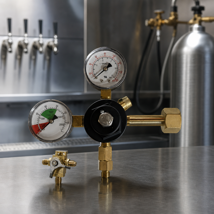 Product image #3 for Glastender High-Pressure CO2 Regulator Kit with Changeover Valve and Double Gauge
