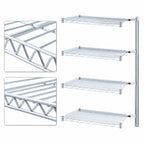 Thumbnail image #3 for Eagle Group EAGLEbrite A4-74-1824Z 4-Tier Add-On Wire Shelving Unit, 24"W x 18"D x 74"H, Zinc Finish
