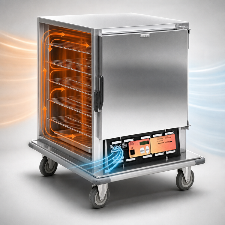Product image #3 for Panco Extended Undercounter Heated/Proofing Holding Cabinet, Non-Insulated, Solid Door, Universal Wire Slides, 120V