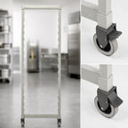 Thumbnail image #3 for Cambro Camshelving® CPMPK2435R480 Premium Series Mobile Shelving Post Kit, 24-Inch W x 35-1/4-Inch H, Speckled Gray, with Locking Casters