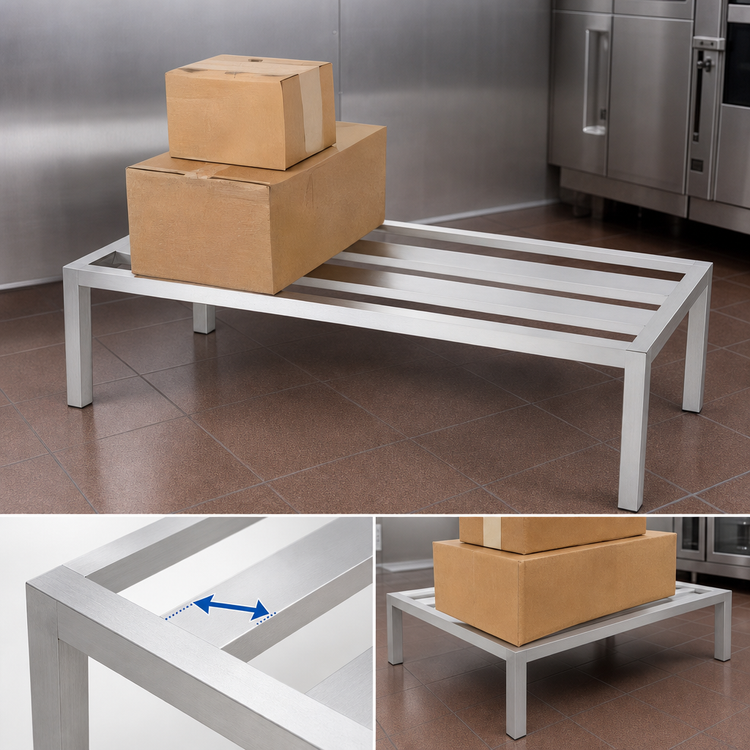 Product image #3 for Channel Manufacturing HD2472 Heavy-Duty E-Channel Aluminum Dunnage Rack, 72 x 24 x 12 Inches