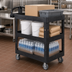 Thumbnail image #3 for Rubbermaid Commercial BRUTE Medium 3-Shelf Heavy-Duty Ergo Utility Cart, 600 lb. Capacity, Black