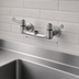 Thumbnail image #3 for Equip 8-Inch Wall-Mount Pre-Rinse Faucet Without Nozzle, Ceramic Cartridges, 4-Inch Wrist Handles