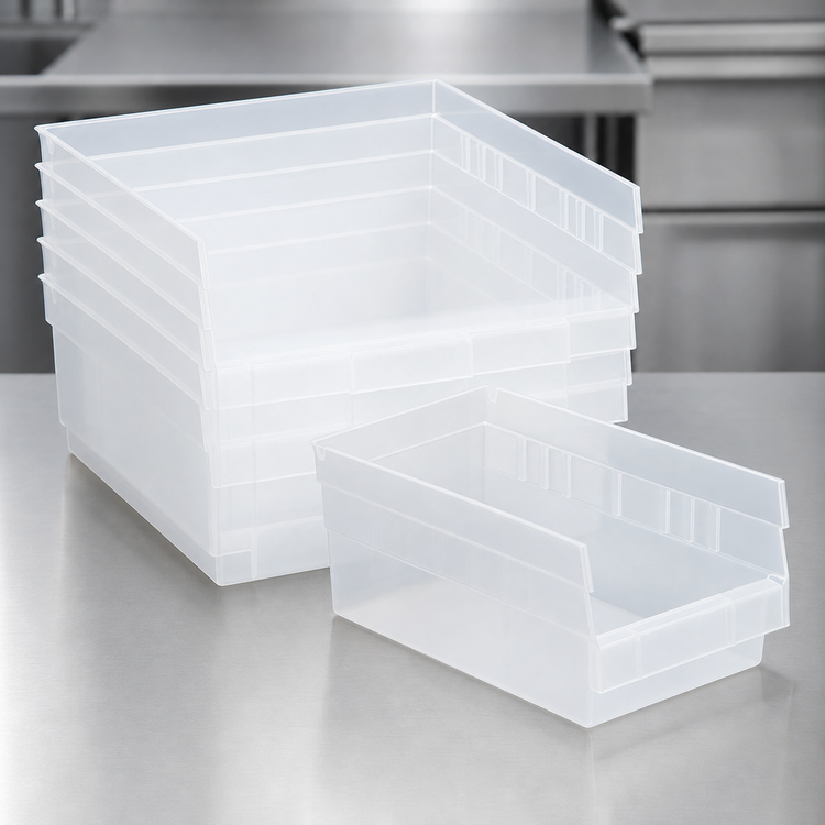 Product image #3 for Quantum Economy Nesting Shelf Bin, Clear Polypropylene, 11-5/8 x 6-5/8 x 4 Inches