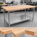 Thumbnail image #3 for John Boos HNS06A 108-Inch Wood Top Work Table with Adjustable Undershelf, Galvanized Base