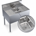 Thumbnail image #3 for Krowne Royal Series 36-Inch Wide x 24-Inch Deep One-Compartment Underbar Sink Unit with Dual Drainboards and Deck-Mount Faucet