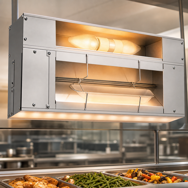 Product image #3 for Hatco Glo-Ray® 144-Inch Lighted Infrared Strip Heater, Standard Wattage, Aluminum