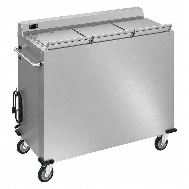 Product image #3 for Dinex DXPSBH3P Colossus Mobile Heated Plate Dispenser with 3 Self-Leveling Cylinders