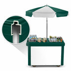 Thumbnail image #4 for Cambro Camcruiser® CVC55519 Polyethylene Vending Cart with Full-Size Food Pan Well, Cutting Board, and 60-Inch Umbrella