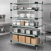 Thumbnail image #3 for Quantum 304 Stainless Steel Solid Shelving Starter Kit with 5 Shelves, 72W x 18D x 54H