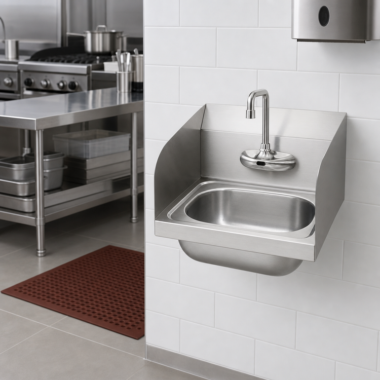 Product image #3 for Krowne Wall-Mount Stainless Steel Hand Sink with Electronic Faucet and 12-1/2-Inch Bowl