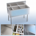 Thumbnail image #3 for 38 Inch Underbar Speed Multi Station Bar Ice Bin with Built-In 10-Circuit Cold Plate, Right Ice Bin, and Bottle Well