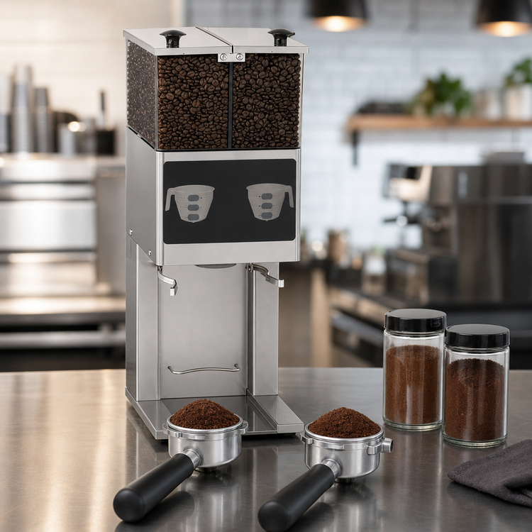 Product image #3 for BUNN FPG-2 DBC Automatic Portion Control French Press Coffee Grinder with Dual 3 lb Hoppers
