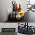 Thumbnail image #3 for Ironworks Semi-Round Black Wrought Iron 1-Compartment Condiment Caddy with Flat Back and Menu Clips