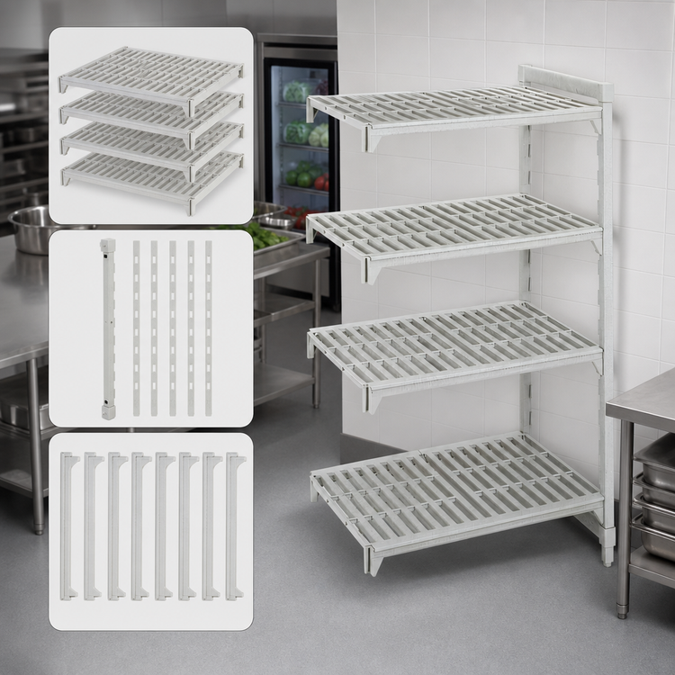 Product image #4 for Cambro Camshelving Premium 4-Shelf Vented Stationary Add-On Polymer Shelving Unit, 21 x 54 x 84 Inches