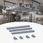 Thumbnail image #3 for Quantum TTK-20 Overhead Track Shelving Kit, Aluminum, Chrome Finish, 240-Inch Height, (2) 20-Foot Tracks, (4) End Plates