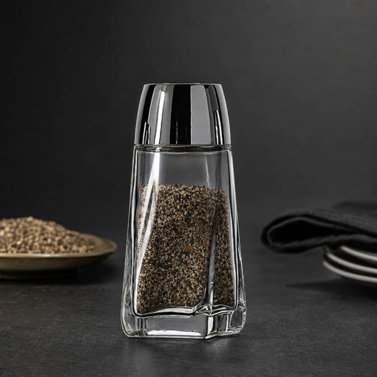Product image #3 for Anchor Hocking Continental 2 oz Clear Glass Tapered Single Salt & Pepper Shaker with Plastic Lid