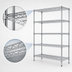 Thumbnail image #3 for Eagle Redipak 5-Tier Wire Shelving Unit, 48W x 18D x 74H, Zinc Finish