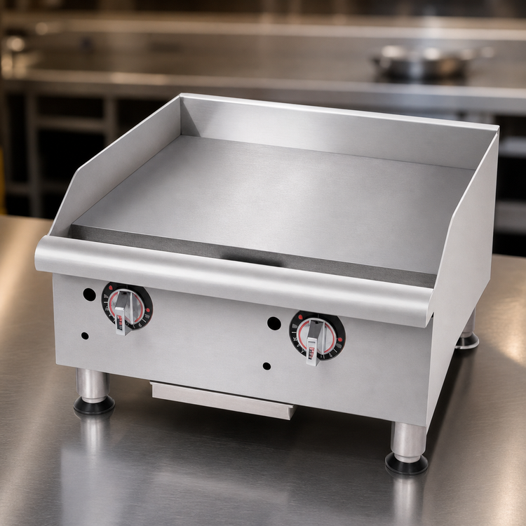 Product image #3 for Workline 24-Inch Countertop Gas Griddle with Smooth Polished Steel Plate and Thermostatic Controls